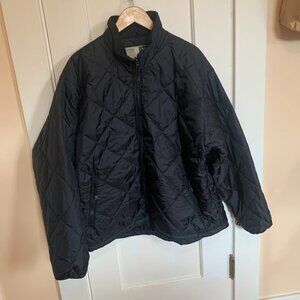 WearGuard Quilted Work Jacket Men XL Black Insulated Zip Up Style 1444 Winter